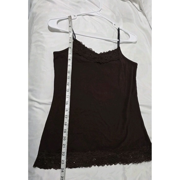 Y2K Cato Womens Lace Trim Tank Top Size Small Brown Floral Elana Bella - Picture 4 of 7
